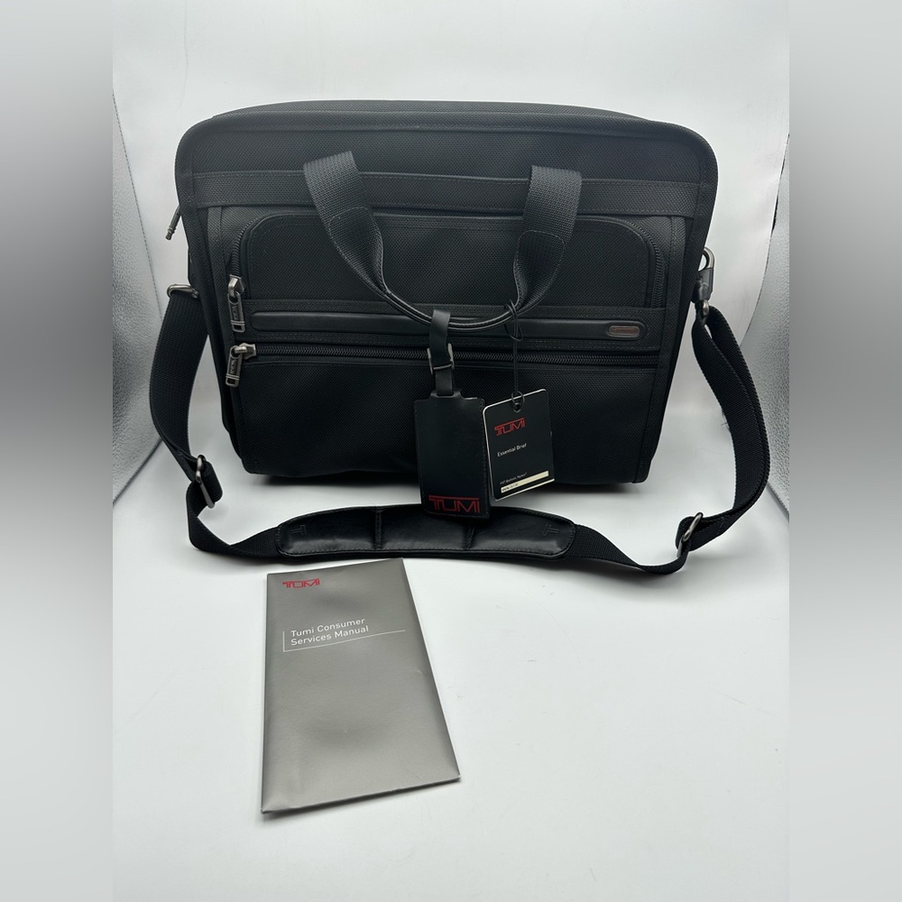 TUMI Alpha Laptop Messenger Ballistic Black Nylon Briefcase Travel Bag 26130D4